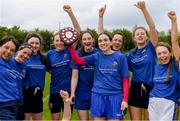 18 May 2019; University Hospital Waterford captain Philomena Fogarty and her team-mates celebrate after beating Glanbia in the Shield final at the LGFA Interfirms Blitz 2019 at Naomh Mearnóg GAA Club, Portmarnock, Dublin. This year 12 teams competed for the top prize, while 11 teams signed up to take part in a recreational blitz. Photo by Piaras Ó Mídheach/Sportsfile