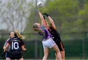 18 May 2019; Annie Walsh of AIB in action against PWC in the Cup final at the LGFA Interfirms Blitz 2019 at Naomh Mearnóg GAA Club, Portmarnock, Dublin. This year 12 teams competed for the top prize, while 11 teams signed up to take part in a recreational blitz. Photo by Piaras Ó Mídheach/Sportsfile