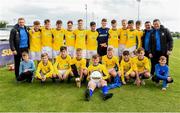 18 May 2019;The Clare players celebrate after the U16 SFAI Subway Plate Final match between Clare and Cavan/Monaghan in Gainstown, Mullingar, Co. Westmeath. Photo by Oliver McVeigh/Sportsfile