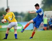 18 May 2019; Deane Carroll of Cavan/Monaghan in action against Scott Kirkland of Clare during the U16 SFAI Subway Plate Final match between Clare and Cavan/Monaghan in Gainstown, Mullingar, Co. Westmeath. Photo by Oliver McVeigh/Sportsfile