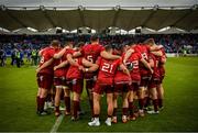 18 May 2019; Munster players huddle together on the field after the Guinness PRO14 semi-final match between Leinster and Munster at the RDS Arena in Dublin. Photo by Diarmuid Greene/Sportsfile