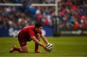 18 May 2019; Joey Carbery of Munster prepares to kick a penalty during the Guinness PRO14 semi-final match between Leinster and Munster at the RDS Arena in Dublin. Photo by Diarmuid Greene/Sportsfile