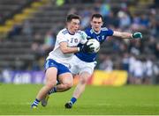 18 May 2019; Shane Carey of Monaghan in action against Conor Rehill of Cavan during the Ulster GAA Football Senior Championship quarter-final match between Cavan and Monaghan at Kingspan Breffni in Cavan. Photo by Daire Brennan/Sportsfile