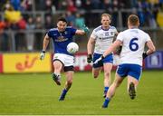 18 May 2019; Conor Moynagh on Monaghan scoring a first half point during the Ulster GAA Football Senior Championship quarter-final match between Cavan and Monaghan at Kingspan Breffni in Cavan. Photo by Oliver McVeigh/Sportsfile