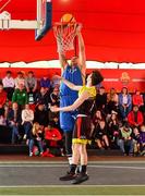 18 May 2019;  Martin Provizors of DCU Saints in action against Calum Sourke of IT Carlow Basketball during the second annual Hula Hoops 3x3 Basketball Championships at Bray Seafront in Co.Wicklow. Photo by Ray McManus/Sportsfile