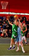 18 May 2019; Ciara Bracken of Liffey Celtics Basketball Club in action against Aisling Sullivan of DCU Mercy Basketball Club  during a semi-final at the second annual Hula Hoops 3x3 Basketball Championships at Bray Seafront in Co.Wicklow. Photo by Ray McManus/Sportsfile