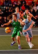 18 May 2019; Ciara Bracken of Liffey Celtics Basketball Club in action against Aisling Sullivan of DCU Mercy Basketball Club  during a semi-final at the second annual Hula Hoops 3x3 Basketball Championships at Bray Seafront in Co.Wicklow. Photo by Ray McManus/Sportsfile