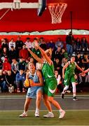 18 May 2019; Samantha Hyslip of DCU Mercy Basketball Club in action against Ailbhe O’Connor of Liffey Celtics Basketball Club at the second annual Hula Hoops 3x3 Basketball Championships at Bray Seafront in Co.Wicklow. Photo by Ray McManus/Sportsfile