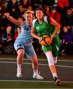 18 May 2019; Aine O’Connor of Liffey Celtics Basketball Club in action against Aisling Sullivan of DCU Mercy Basketball Club  during a semi-final at the second annual Hula Hoops 3x3 Basketball Championships at Bray Seafront in Co.Wicklow. Photo by Ray McManus/Sportsfile