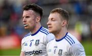 18 May 2019; A dejected Fintan Kelly and Colin Walsh of Monaghan come off the field after the Ulster GAA Football Senior Championship quarter-final match between Cavan and Monaghan at Kingspan Breffni in Cavan. Photo by Oliver McVeigh/Sportsfile