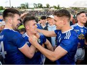 18 May 2019;Thomas Galligan, Dara McVeety and Conor Madden of Cavan celebrate after the Ulster GAA Football Senior Championship quarter-final match between Cavan and Monaghan at Kingspan Breffni in Cavan. Photo by Oliver McVeigh/Sportsfile
