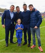 18 May 2019; Matchday mascot 7 year old Annie Kerin with Leinster players Jack McGrath, Rob Kearney and Fergus McFadden at the Guinness PRO14 semi-final match between Leinster and Munster at the RDS Arena in Dublin. Photo by Ramsey Cardy/Sportsfile