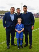 18 May 2019; Matchday mascot 8 year old Hattie Farrell with Leinster players Jack McGrath, Rob Kearney and Fergus McFadden at the Guinness PRO14 semi-final match between Leinster and Munster at the RDS Arena in Dublin. Photo by Ramsey Cardy/Sportsfile
