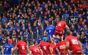 18 May 2019; Supporters during the Guinness PRO14 semi-final match between Leinster and Munster at the RDS Arena in Dublin. Photo by Ramsey Cardy/Sportsfile