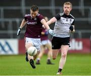 19 May 2019; Padraic O'Donnell of Galway in action against Stephen Connolly of Sligo during the Connacht GAA Junior Football Championship match between Sligo and Galway at Markievicz Park in Sligo. Photo by Harry Murphy/Sportsfile