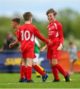 19 May 2019; Devon Gibson of Cork celebrates after scoring his side's first goal of the game during the Under 12 SFAI Subway Championship Final match between Donegal and Cork at Mullingar Athletic in Gainstown, Westmeath. Photo by Ramsey Cardy/Sportsfile
