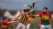 19 May 2019; Martin Keoghan of Kilkenny is fouled by Michael Doyle, left and John Nolan of Carlow during the Leinster GAA Hurling Senior Championship Round 2 match between Carlow and Kilkenny at Netwatch Cullen Park in Carlow. Photo by Ben McShane/Sportsfile