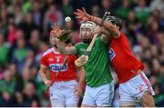 19 May 2019; Cian Lynch of Limerick in action against Mark Ellis of Cork during the Munster GAA Hurling Senior Championship Round 2 match between Limerick and Cork at the LIT Gaelic Grounds in Limerick. Photo by Piaras Ó Mídheach/Sportsfile