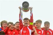 19 May 2019; The Cork team celebrate following the Under 16 SFAI Subway Championship Final match between DDSL and Cork at Mullingar Athletic in Gainstown, Westmeath. Photo by Ramsey Cardy/Sportsfile