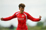 19 May 2019; Shayne Browne of Cork celebrates after scoring his side's first goal of the game during the Under 16 SFAI Subway Championship Final match between DDSL and Cork at Mullingar Athletic in Gainstown, Westmeath. Photo by Ramsey Cardy/Sportsfile