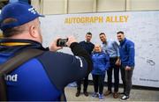 18 May 2019; Fans have their picture taken with Rob Kearney, Adam Byrne and Conor O'Brien of Leinster at the Guinness PRO14 semi-final match between Leinster and Munster at the RDS Arena in Dublin. Photo by Harry Murphy/Sportsfile