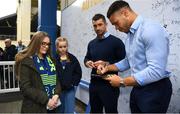 18 May 2019;Rob Kearney, Adam Byrne and Conor O'Brien of Leinster sign autographs at the Guinness PRO14 semi-final match between Leinster and Munster at the RDS Arena in Dublin. Photo by Harry Murphy/Sportsfile