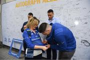 18 May 2019;Rob Kearney, Adam Byrne and Conor O'Brien of Leinster sign autographs at the Guinness PRO14 semi-final match between Leinster and Munster at the RDS Arena in Dublin. Photo by Harry Murphy/Sportsfile