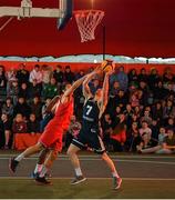 18 May 2019; Shane O’Connor of Ulster University Elks Basketball in action against Neil Randolph of Templeogue Basketball Club during the Mens Final between Ulster University Elks Basketball and Templeogue Basketball Club at the second annual Hula Hoops 3x3 Basketball Championships at Bray Seafront in Co.Wicklow. Photo by Ray McManus/Sportsfile