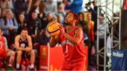 18 May 2019; Puff Summers of Templeogue Basketball Club in action during the Mens Final between Ulster University Elks Basketball and Templeogue Basketball Club at the second annual Hula Hoops 3x3 Basketball Championships at Bray Seafront in Co.Wicklow. Photo by Ray McManus/Sportsfile