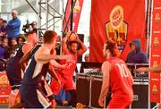 18 May 2019; Puff Summers of Templeogue Basketball Club during the Mens Final between Ulster University Elks Basketball and Templeogue Basketball Club at the second annual Hula Hoops 3x3 Basketball Championships at Bray Seafront in Co.Wicklow. Photo by Ray McManus/Sportsfile