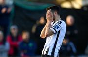 20 May 2019; Jordan Flores of Dundalk reacts after a missed chance during the SSE Airtricity League Premier Division match between Dundalk and Bohemians at Oriel Park in Dundalk, Louth. Photo by Ramsey Cardy/Sportsfile
