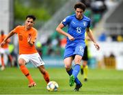 19 May 2019; Christian Dalle Mura of Italy in action against Mohamed Taabouni of Netherlands during the 2019 UEFA U17 European Championship Final match between Netherlands and Italy at Tallaght Stadium in Dublin, Ireland. Photo by Brendan Moran/Sportsfile