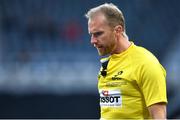 10 May 2019; Referee Wayne Barnes during the Heineken Challenge Cup Final match between ASM Clermont Auvergne and La Rochelle at St James' Park in Newcastle Upon Tyne, England. Photo by Brendan Moran/Sportsfile