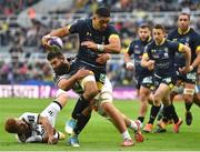 10 May 2019; Fritz Lee of ASM Clermont Auvergne is tackled by Mathieu Tanguy of La Rochelle during the Heineken Challenge Cup Final match between ASM Clermont Auvergne and La Rochelle at St James' Park in Newcastle Upon Tyne, England. Photo by Brendan Moran/Sportsfile