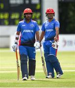 21 May 2019; Hashmatullah Shahidi and Najibullah Zadran of Afghanistan after passing their 50 run partnership during the GS Holdings ODI Challenge between Ireland and Afghanistan at Stormont in Belfast. Photo by Oliver McVeigh/Sportsfile