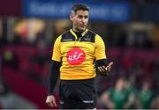 27 April 2019; Referee Frank Murphy during the Guinness PRO14 Round 21 match between Munster and Connacht at Thomond Park in Limerick. Photo by Brendan Moran/Sportsfile
