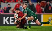 27 April 2019; Alex Wootton of Munster is tackled by Conor Dean of Connacht during the Guinness PRO14 Round 21 match between Munster and Connacht at Thomond Park in Limerick. Photo by Brendan Moran/Sportsfile
