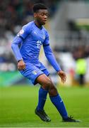19 May 2019; Iyenoma Destiny Udogie of Italy during the 2019 UEFA U17 European Championship Final match between Netherlands and Italy at Tallaght Stadium in Dublin, Ireland. Photo by Brendan Moran/Sportsfile