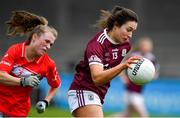 5 May 2019; Leanne Coen of Galway in action against Eimear Kiely of Cork during the Lidl Ladies National Football League Division 1 Final match between Cork and Galway at Parnell Park in Dublin. Photo by Brendan Moran/Sportsfile