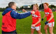 5 May 2019; Saoirse Noonan of Cork with Cork manager Ephie Fitzgerald after the Lidl Ladies National Football League Division 1 Final match between Cork and Galway at Parnell Park in Dublin. Photo by Brendan Moran/Sportsfile