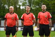 8 May 2019; Referee Eoghan O'Shea and his officials prior to the match between Irish Defence Forces and United Kingdom Armed Forces at Richmond Park in Dublin. Photo by Stephen McCarthy/Sportsfile
