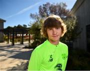 22 May 2019; Luca Connell poses for a portrait following a Republic of Ireland press conference at The Campus in Quinta do Lago, Faro, Portugal. Photo by Seb Daly/Sportsfile