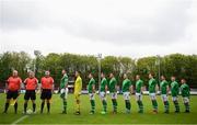 8 May 2019; The Irish Defence Forces team and match officials prior to the match between Irish Defence Forces and United Kingdom Armed Forces at Richmond Park in Dublin. Photo by Stephen McCarthy/Sportsfile