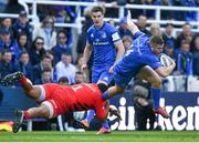 11 May 2019; Jordan Larmour of Leinster is tackled by Mako Vunipola of Saracens during the Heineken Champions Cup Final match between Leinster and Saracens at St James' Park in Newcastle Upon Tyne, England. Photo by Brendan Moran/Sportsfile