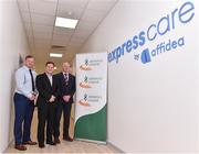 22 May 2019; Athletics Ireland announce Affidea as Preferred Provider of Diagnostic Services. Pictured are Colman Buckley, affidea Regional Manager, David Corkery, left, affidea Client Relationship Executive and Hamish Adams,right, Athletics Ireland CEO at the launch of Affidea as Preferred Provider of Diagnostic Services of Athletics Ireland which took place in Afffidea Ireland Building 1, Swift Square, Santry in Dublin. Photo by Matt Browne/Sportsfile