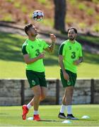 22 May 2019; Kevin Long, left, and Greg Cunningham, right, during a Republic of Ireland training session at The Campus in Quinta do Lago, Faro, Portugal. Photo by Seb Daly/Sportsfile