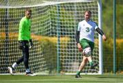 22 May 2019; Republic of Ireland goalkeeping coach Alan Kelly, right, and Mark Travers during a Republic of Ireland training session at The Campus in Quinta do Lago, Faro, Portugal. Photo by Seb Daly/Sportsfile