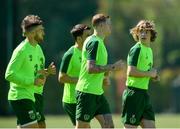 22 May 2019; Luca Connell, right, and James McClean, centre, during a Republic of Ireland training session at The Campus in Quinta do Lago, Faro, Portugal. Photo by Seb Daly/Sportsfile