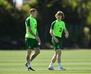 22 May 2019; James McClean, left, and Luca Connell during a Republic of Ireland training session at The Campus in Quinta do Lago, Faro, Portugal. Photo by Seb Daly/Sportsfile