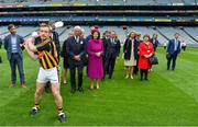 22 May 2019; Queen Silvia and King Carl XVI Gustaf of Sweden are given a demonstration of hurling by Kilkenny hurler Richie Hogan during a visit to Croke Park GAA Stadium in Dublin. Photo by Brendan Moran/Sportsfile